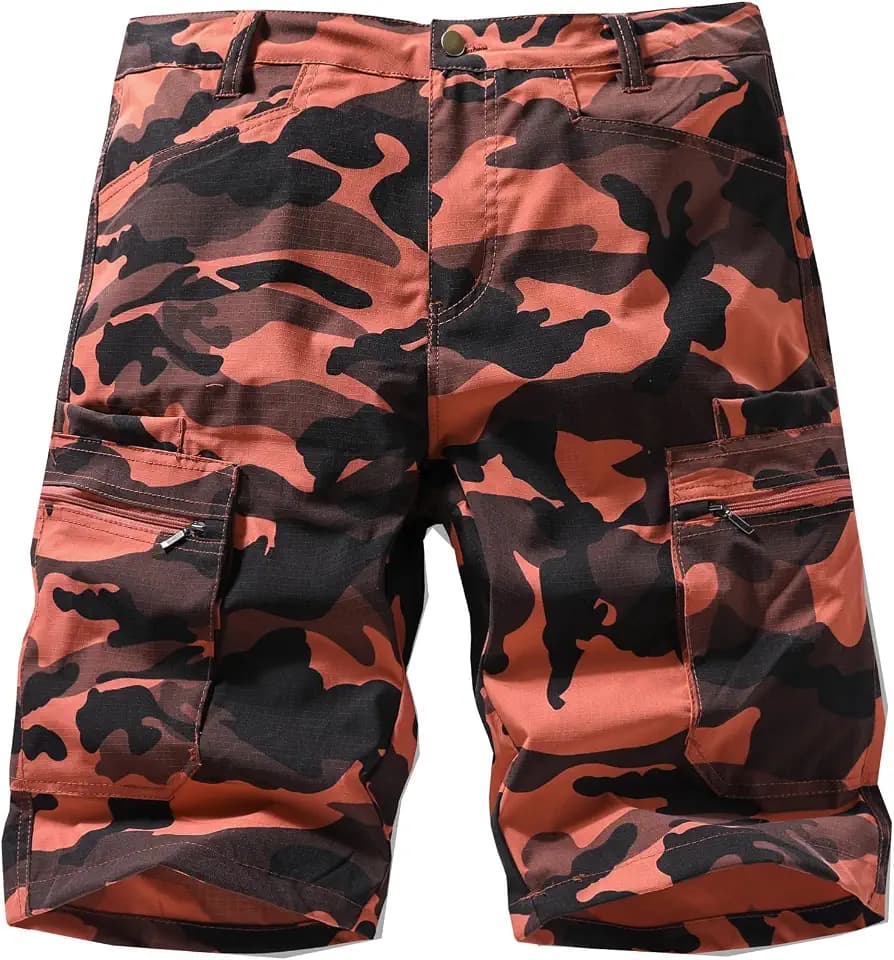 DONGD Mens Cargo Shorts Quick Dry Lightweight Outdoor Hiking Camo Shorts