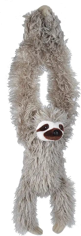 Wild Republic 16387 - Hanging Sloth, Hängendes Plüsch Faultier mit Klettverschlüssen, 44 cm, Braun, Dreifingerfaultier