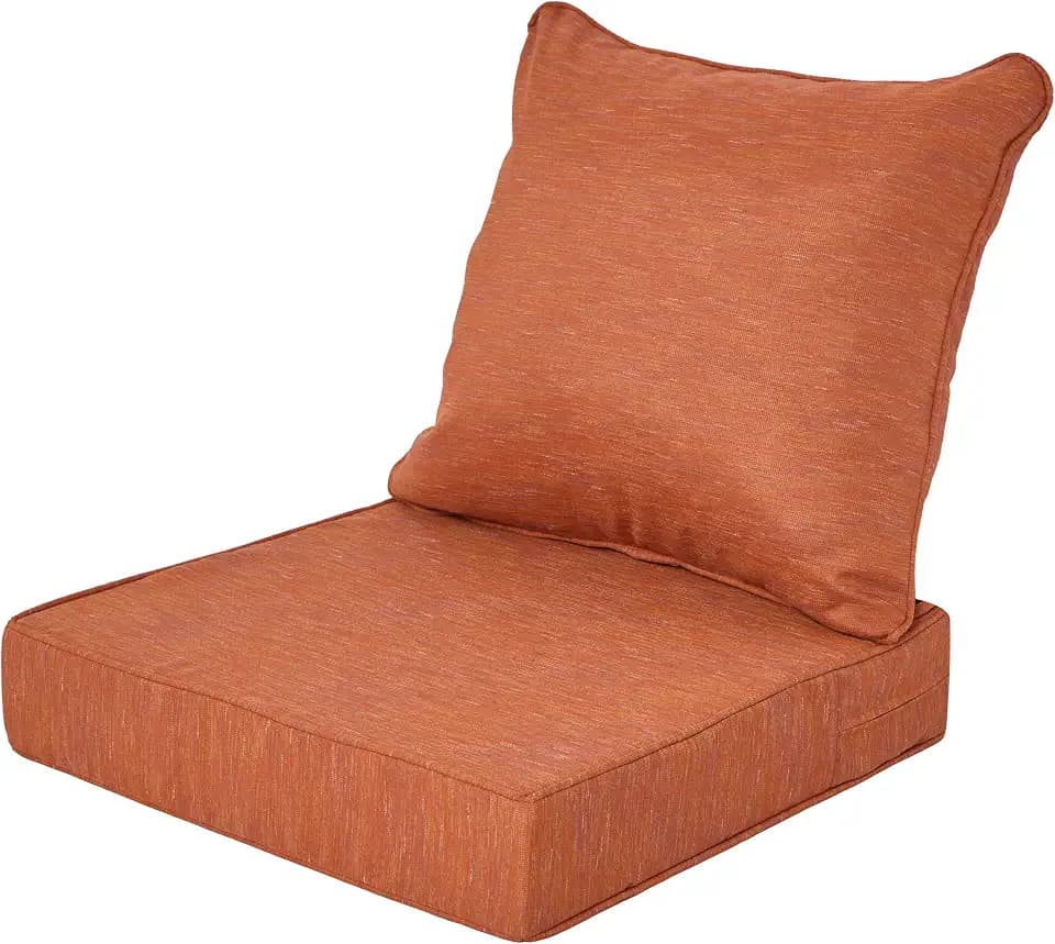 Outdoor Patio Cushions,Water-Resistant,24x24 Inch,Burnt Orange
