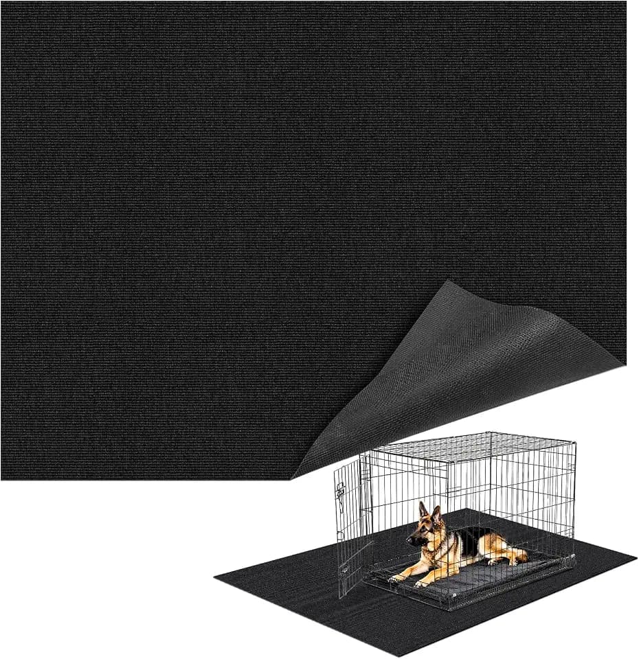 Wibeelee 29" X 48" X 0.23'' Mat for Under Dog Crate Waterproof Non-Slip Kennel Mat to Protect Floors Large Absorbs Urine Reusable Dog Playpen Mat