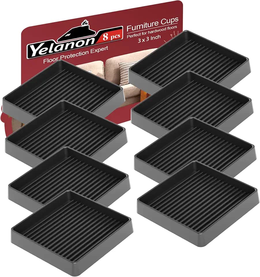 Non Slip Furniture Pads for Hardwood Floors -Yelanon 8Pcs 3” Coasters Cups