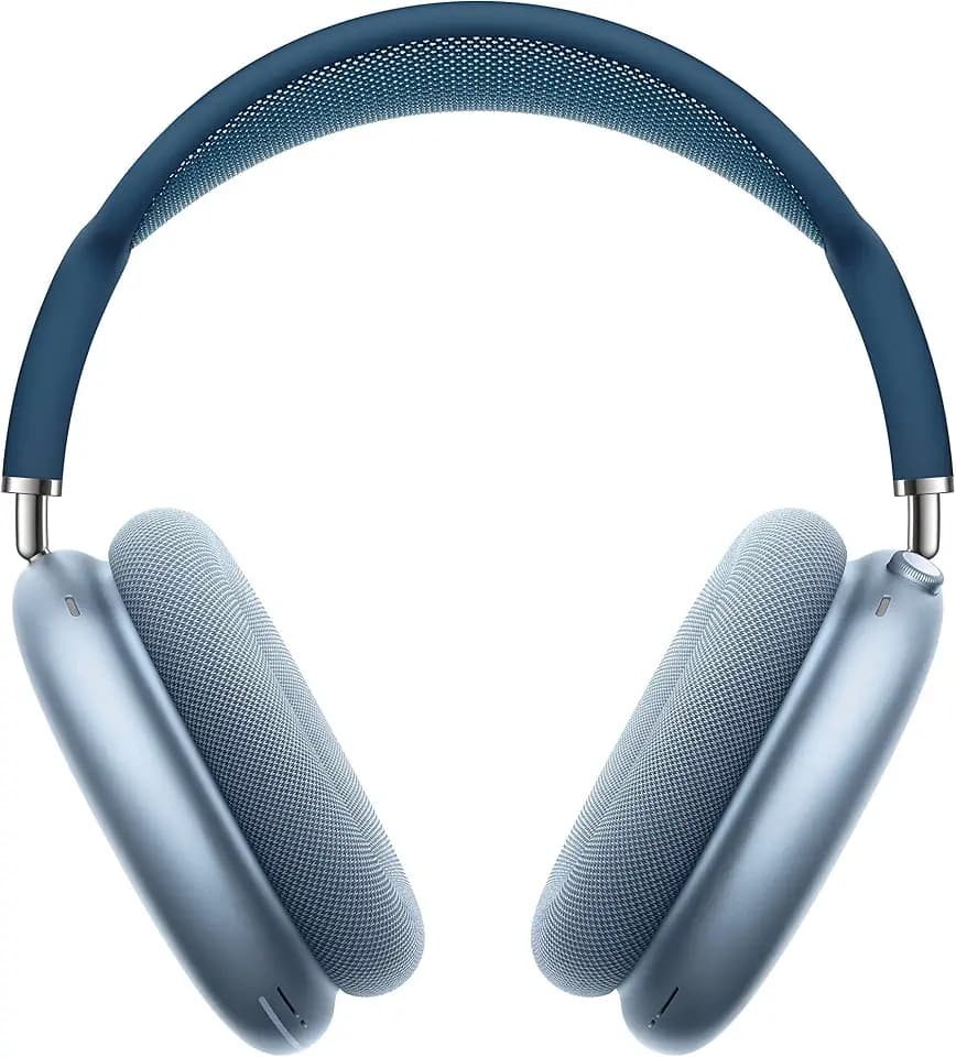 Apple AirPods Max Wireless Over-Ear Headphones, Active Noise Cancelling, Transparency Mode, Personalized Spatial Audio, Dolby Atmos, Bluetooth Headphones for iPhone – Sky Blue