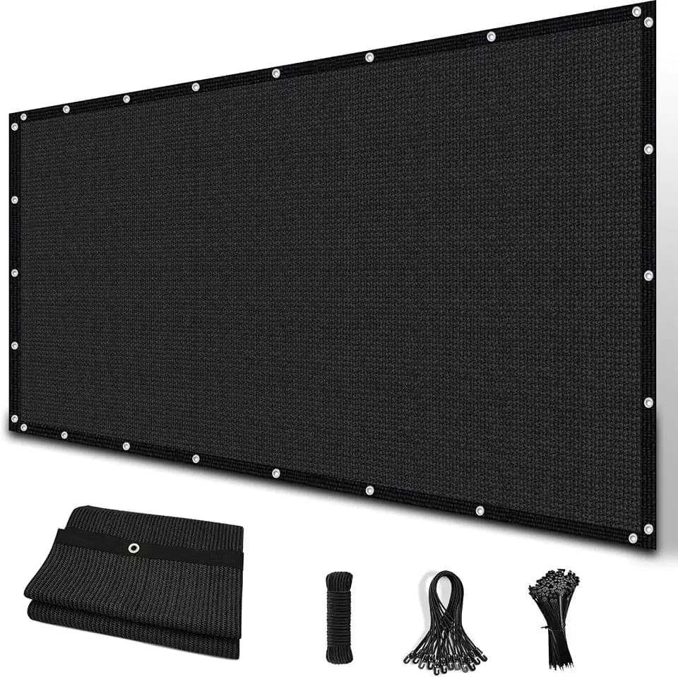 Amagenix 90% Sun Shade Cloth with Grommets, 3' x 6' Pergola Replacement Shade Cover Canopy Privacy Screen for Outdoor Patio Garden, Black (We Customized)