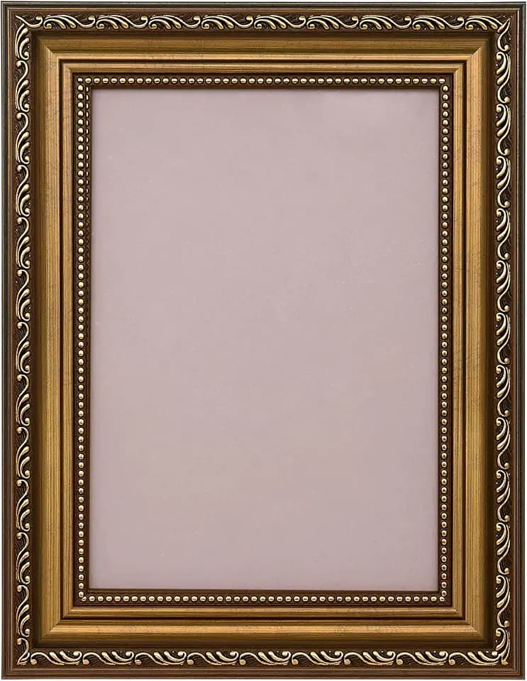 ArtXO 11x14 Ornate Picture Frame, Distressed Antique Gold, Wall Mount