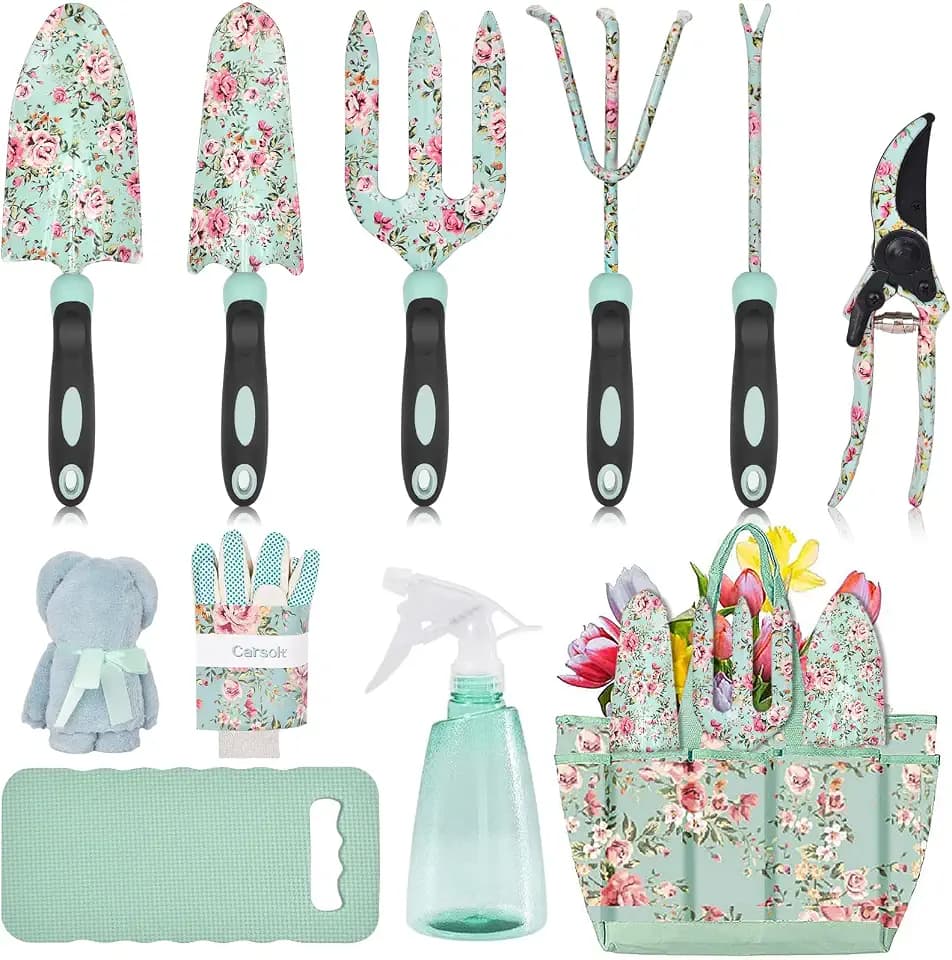 Carsolt 11Pcs Floral Gardening Tools Set, for Women Mom