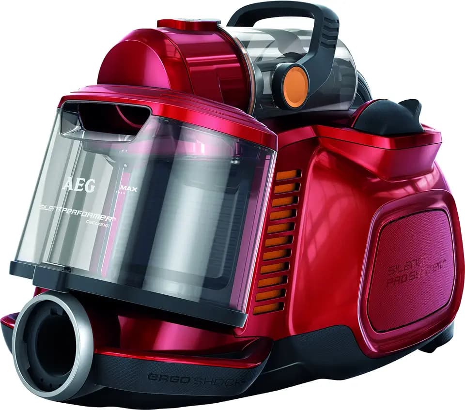 AEG ASPC7120 SilentPerformer Cyclonic All Floor Bagless Cylinder Vacuum Cleaner, 800 W - Watermelon Red by AEG