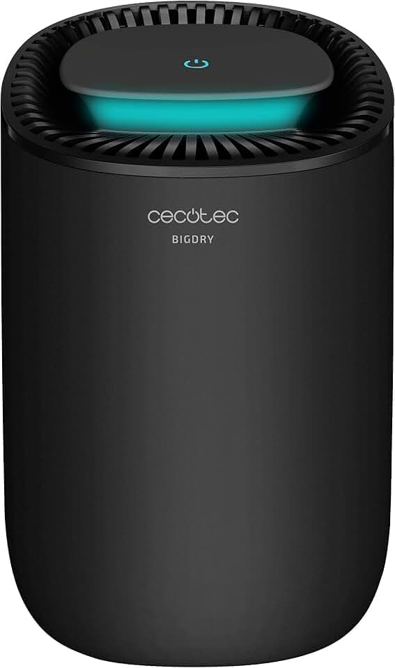 Cecotec Luftentfeuchter BigDry 2000 Light Black - 300 ml/Tag, herausnehmbarer 0,6-Liter-Tank, Abdeckung bis zu 20 m2, Mindestverbrauch 23 W. (BigDry 2000 Light Black)