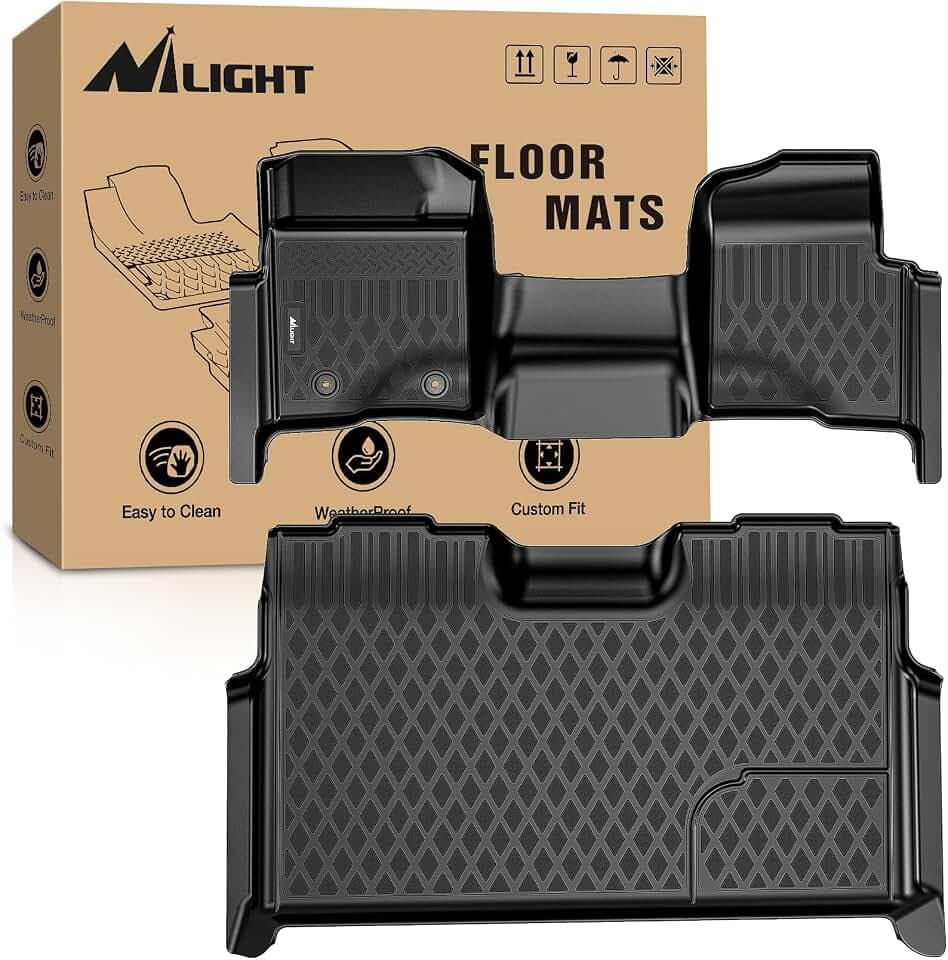 Nilight TPE Floor Mats for Ford F-150 F150 SuperCrew Cab Bench Seat