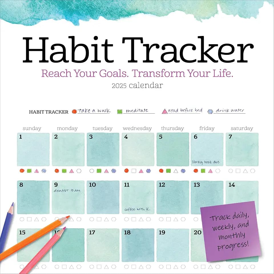 Habit Tracker Wall Calendar 2025: Reach Your Goals―Transform Your Life