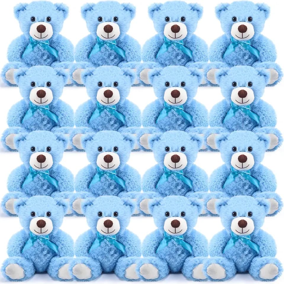 Jenaai 16 Pieces Stuffed Animals Stuffed Bear, 13.8 Inch, Blue