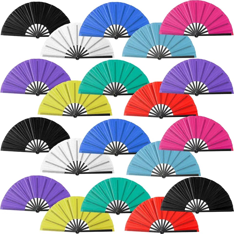 Clack Fans for Line Dancing Bulk - Folding Hand Fans 20 Pcs - Mix Color