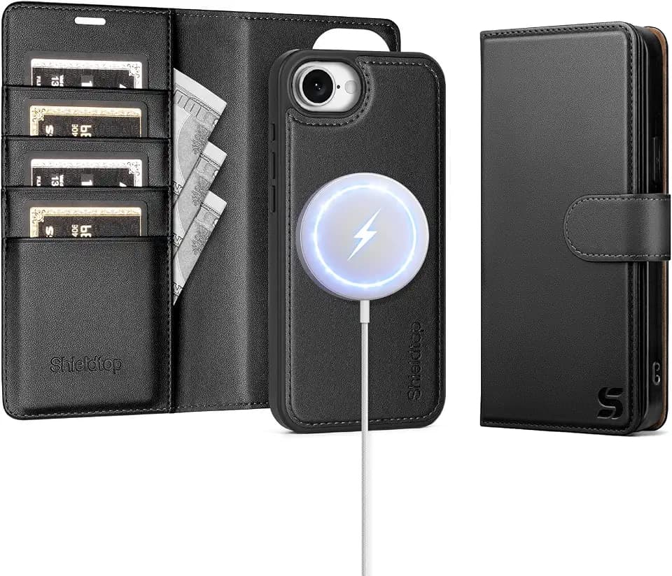 Shieldtop Compatible with MagSafe iPhone 17e / 16e Wallet Case,Black