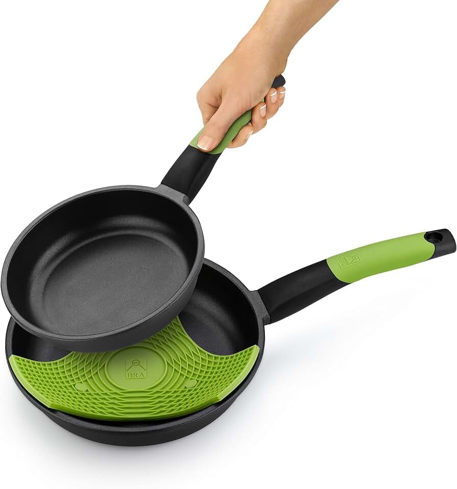 BRA Prior | Set mit 2 Bratpfannen 20-24 cm, Aluminiumguss | + 1 Bratpfanne, Für alle Herdarten einschließlich Induktion geeignet
