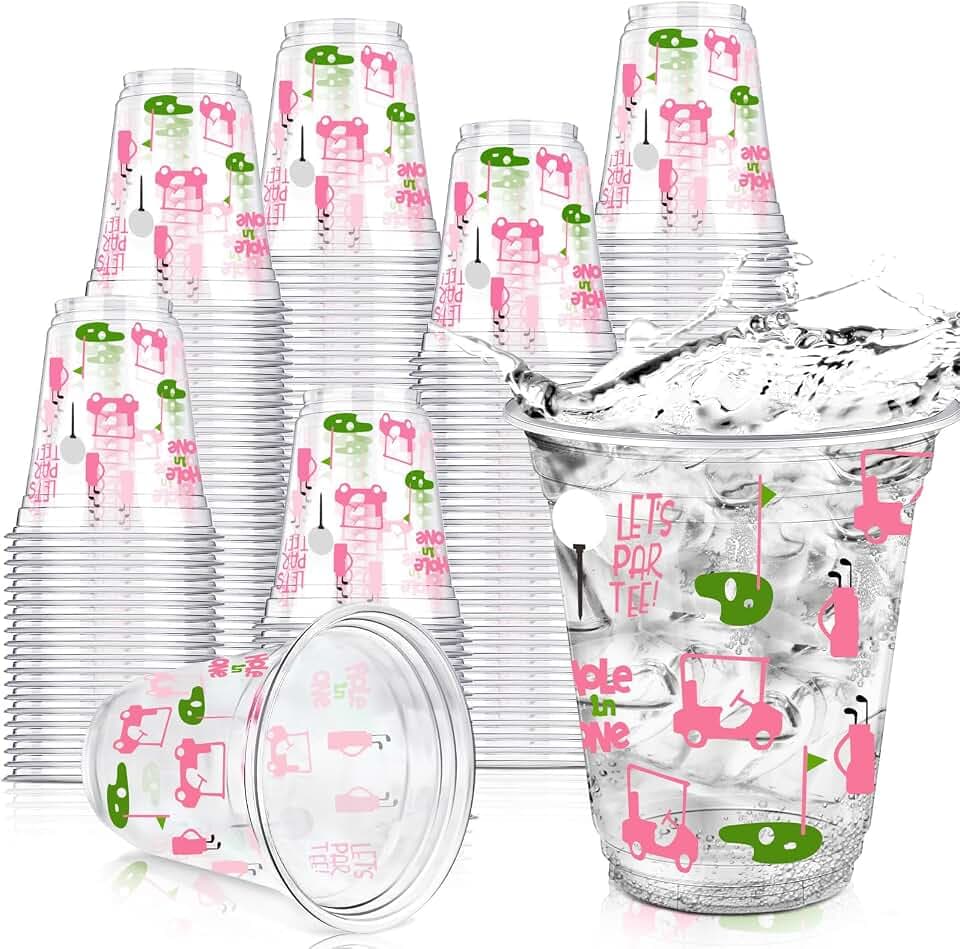 Qinyoung 50 Pcs Golf Party Cups Golf Themed Party Decorations