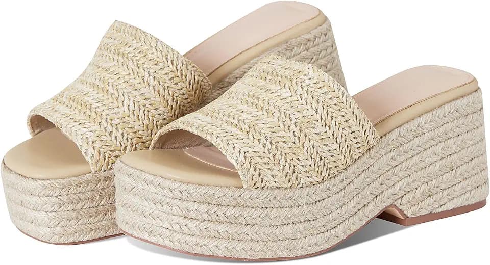 EQAUDES Platform Sandals For Women Espadrilles Wedges Summer Beach Shoes