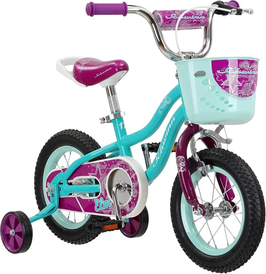 Schwinn Elm Bike, 12 Inch Bike for Kids Ages 2-4, SmartStart Ergonomic Design for Kids, Adjustable Seat Grows with Child, Rear Coaster and Front Caliper Brake,Training Bicycle