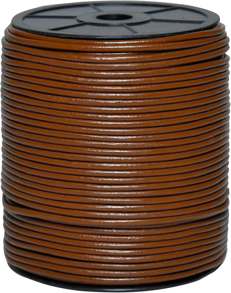 Runde Echtlederschnur, Seil für Schmuckherstellung, Halsketten, Armbänder, Kumihimo-Flechten, Wickeln, Handwerk und Hobby-Projekte (Hellbraun, 3,0 mm)