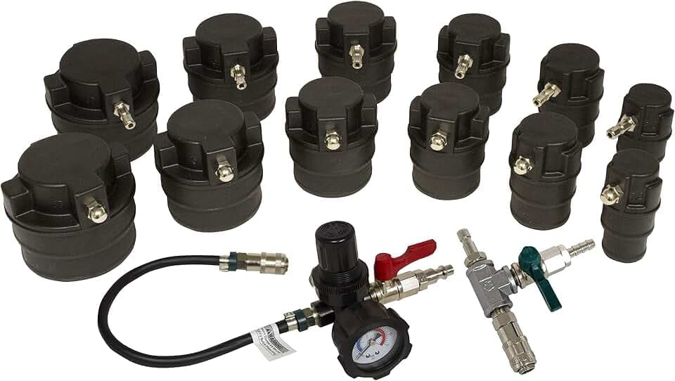 Lisle 69910 14 Pc. Turbo Air System Test Kit with Smoke Adapter