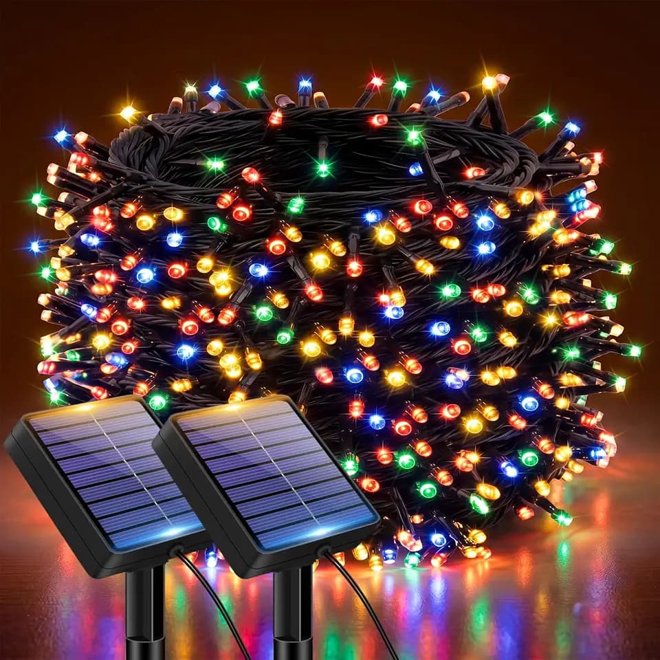 kolpop Solar Lichterkette Outdoor 12M, Solarlichterkette Außen Wetterfest