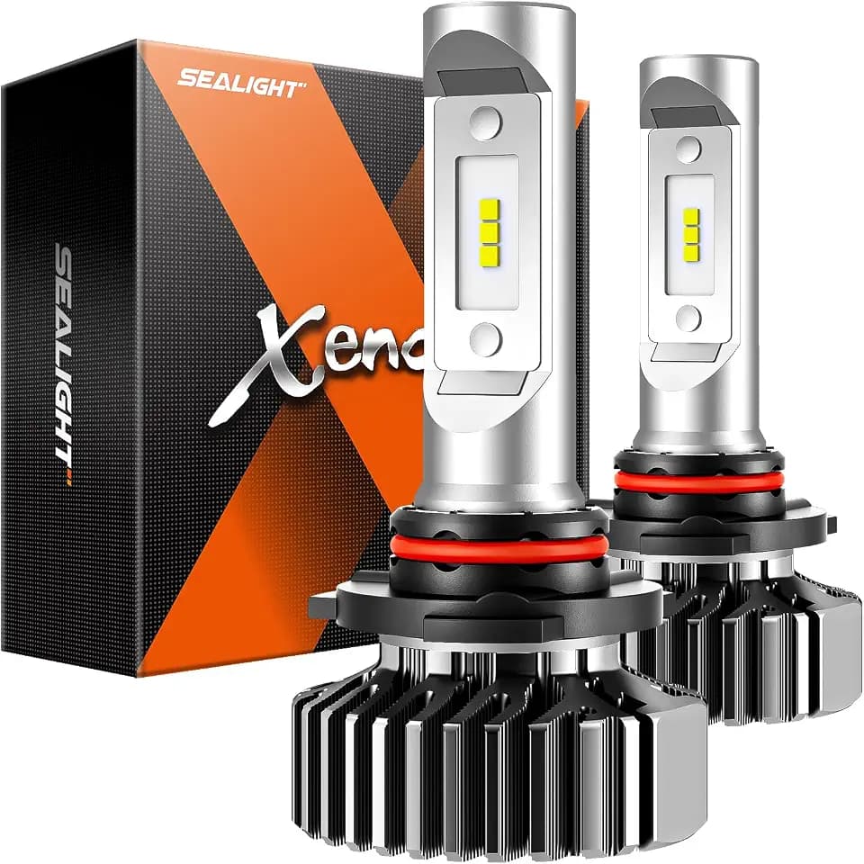 SEALIGHT 9006 Bulbs, 80000LM Super Bright Powersport Bulbs 6000K White Plug and Play, Pack of 2