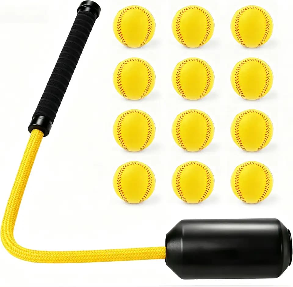 Rope Swing Bat Trainer for Baseball & Softball W 12 Training Balls