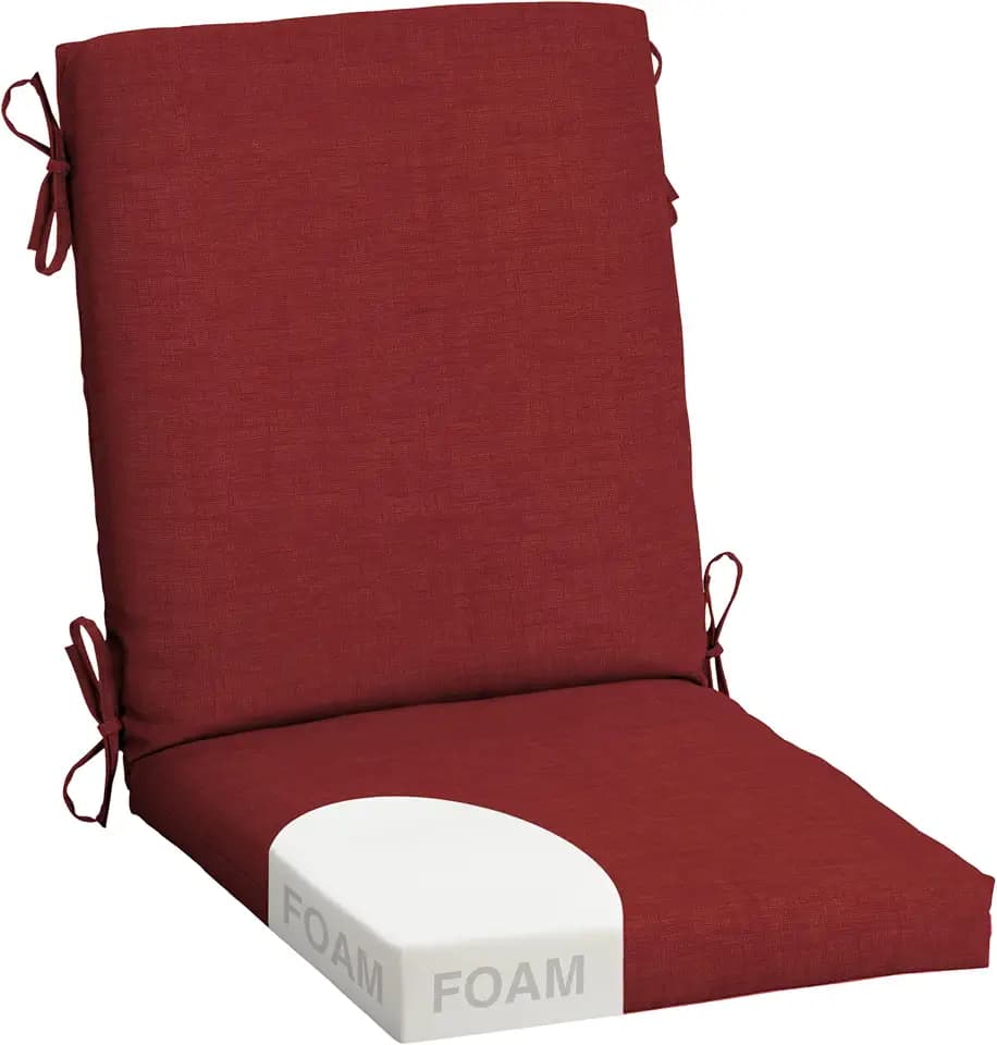 Arden Outdoor Dining Chair Cushion, Foam, 20x44, Ruby Red