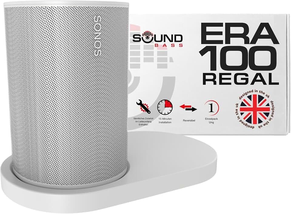 Sound Bass ERA100 Regal-Wandhalterung, Weiß, Einzel (1 Stk.)