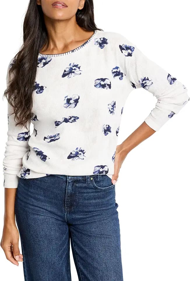 NIC+Zoe Women's Stamped Floral Waffle Tee