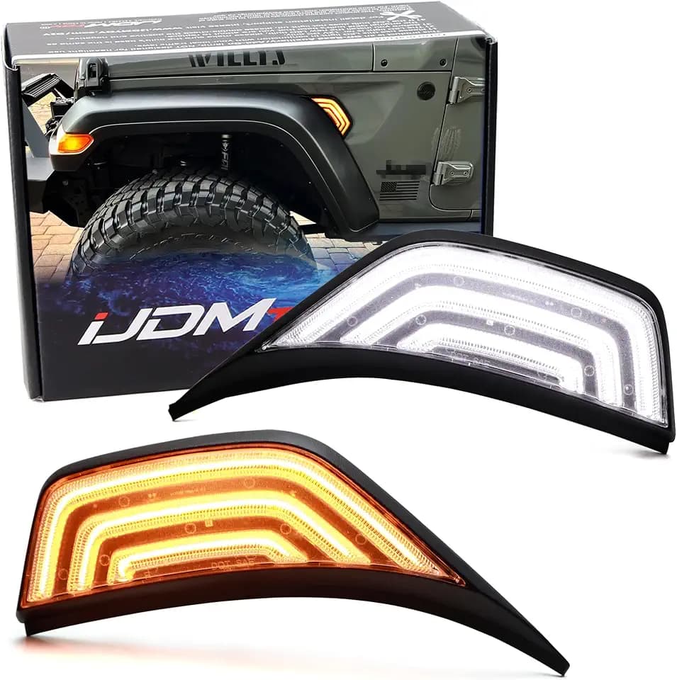 iJDMTOY LED Fender Side Marker Lights For Jeep Wrangler JL & Gladiator JT