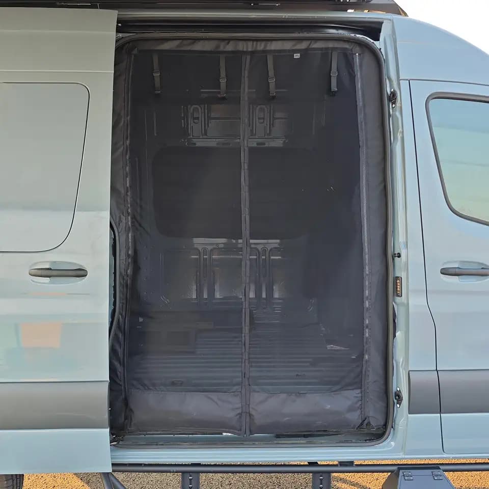 VANNCAMP Bug Screen for Mercedes-Benz Sprinter High Roof 2007-2026, Sliding Door Bug Mesh Screen, Weighted Bottom Seam for Wind Resistance, Hands Free, Center Magnetic Closure