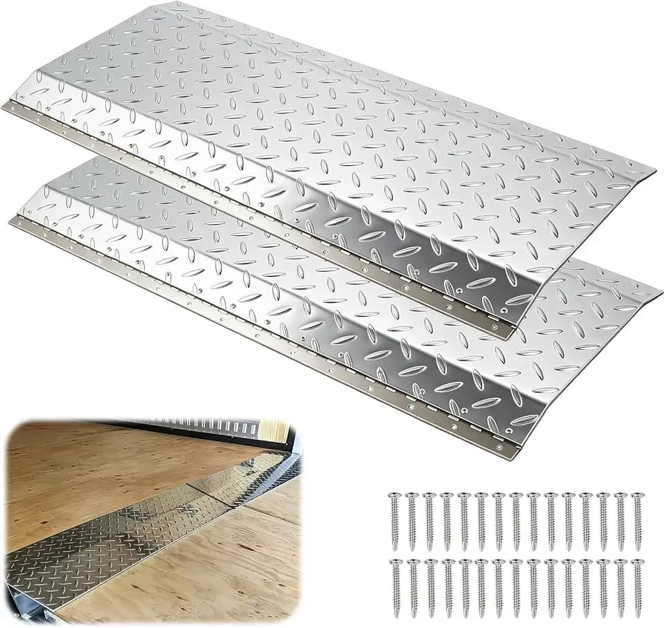Hinged Trailer Door Slider Plate with Screws 2 Pack (58" x 12")