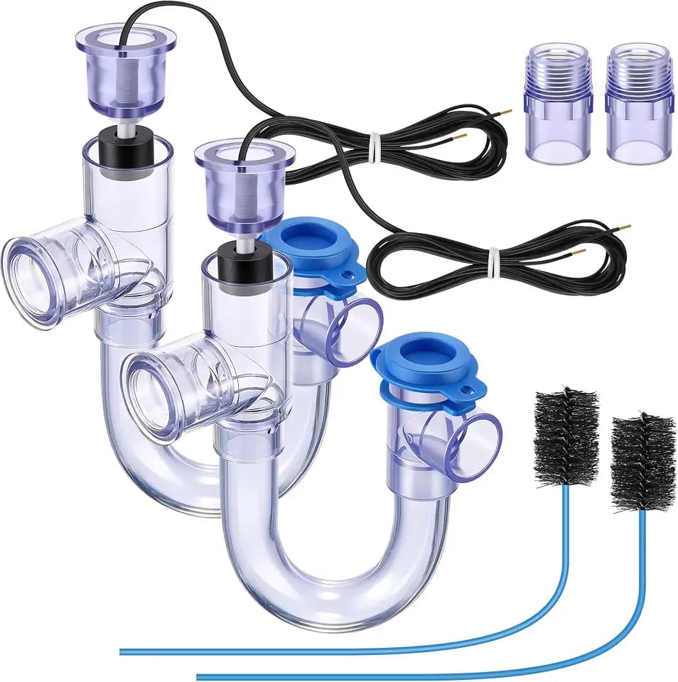 Feekoon 2 Pack 3/4" Condensate Trap with Built in Overflow Switch, Clear