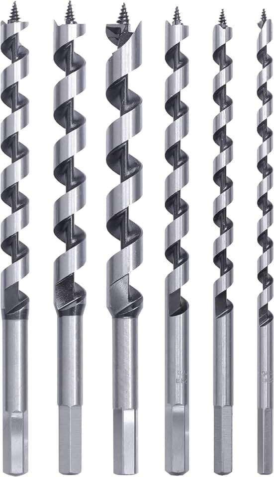 kwb Schlangen-Bohrer Satz, 6-teiliges Holz-Bohrer Set 8-18 mm in Kunstoff-Koffer