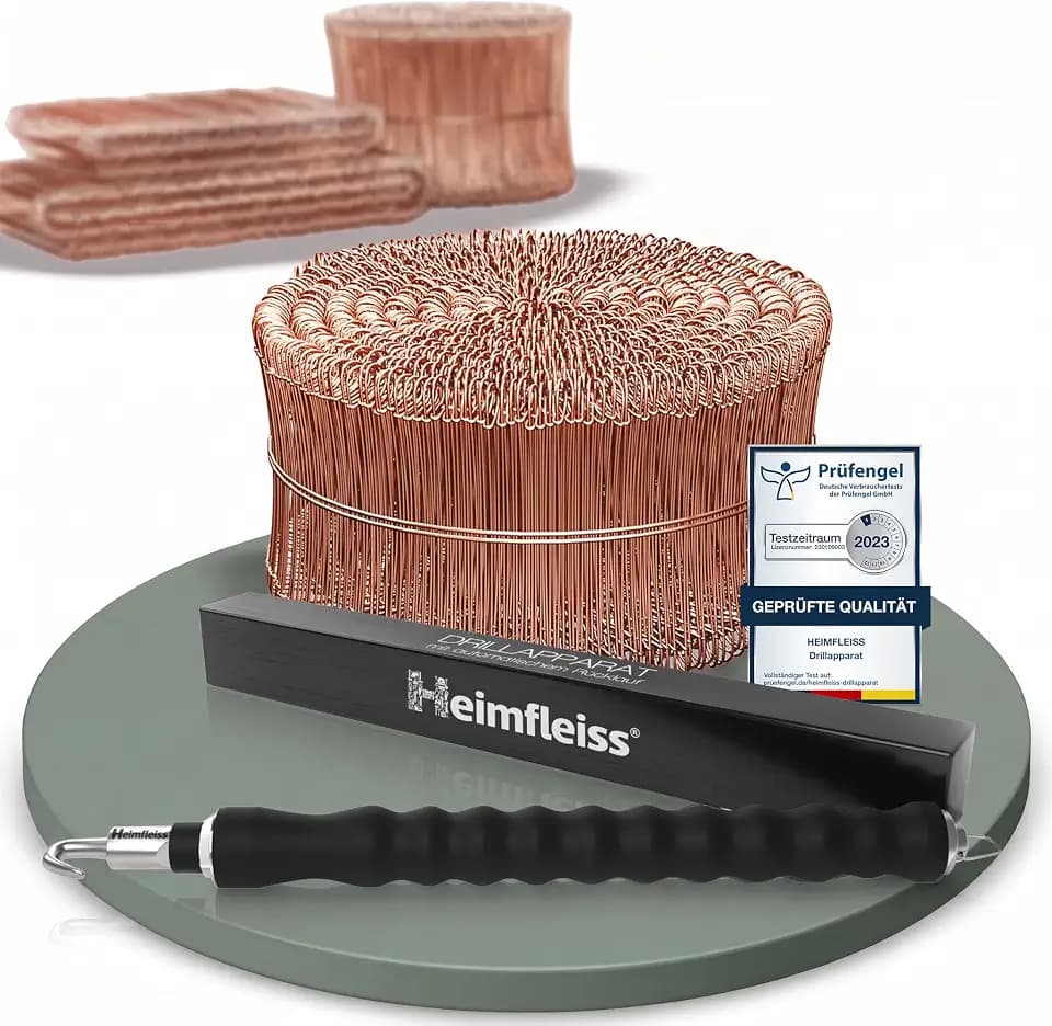 Heimfleiss® Drillapparat + Rödeldraht verkupfert 1,0 mm (1000 Stk) - Set