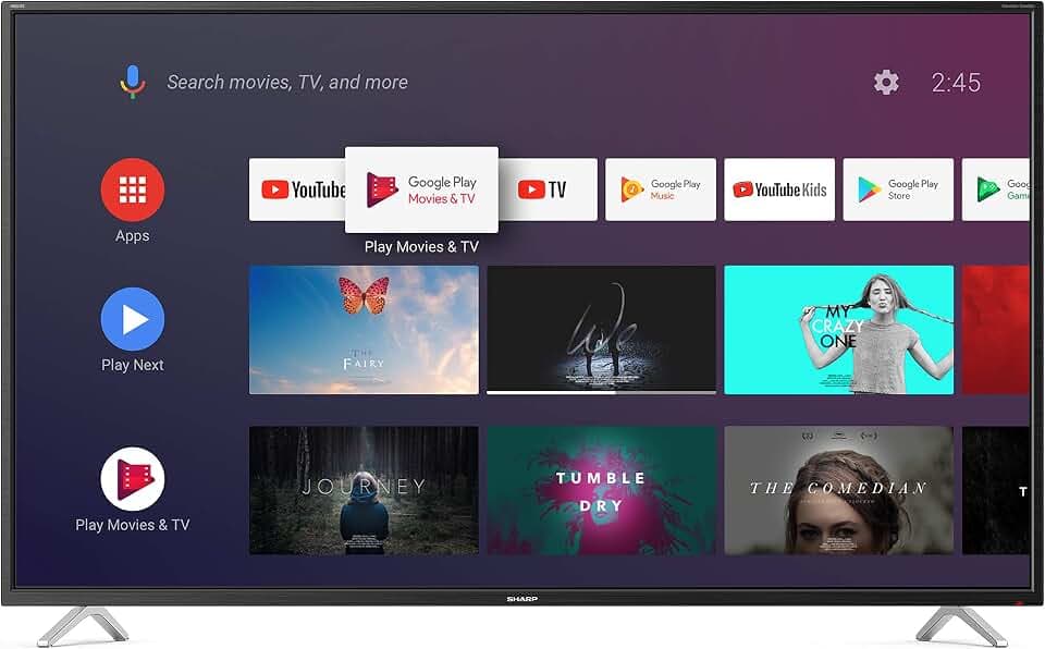 SHARP Android TV 40BL2EA, 101 cm (40 Zoll) Fernseher, 4K Ultra HD LED, Google Assistant, Amazon Video, Harman/Kardon Soundsystem, HDR10, HLG, Bluetooth 4T-C40BL2EF2AB