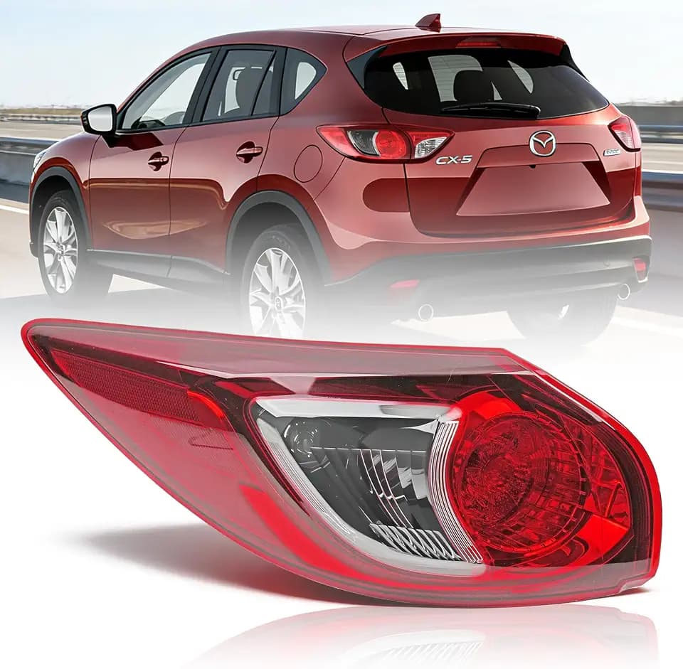 Left Outer Tail Light Assembly for 2013-2016 Mazda CX-5, Driver Side Back Taillight Assembly, OE Style Brake Lamp with Bulb and Harness, Direct Replace #MA2804111