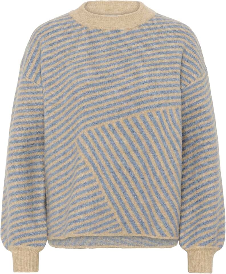 KAFFE Damen Strickpullover KAverana Damen Strickpullover Rundhals Pullover Winter Sweater Grobstrick Sweatshirt Elegant Oberteile Pulli Lange Ärmel
