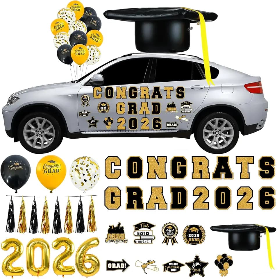 55 Pcs 2026 Congrats Grad Car Decoratio Senior Class of 2026 Cars Decor