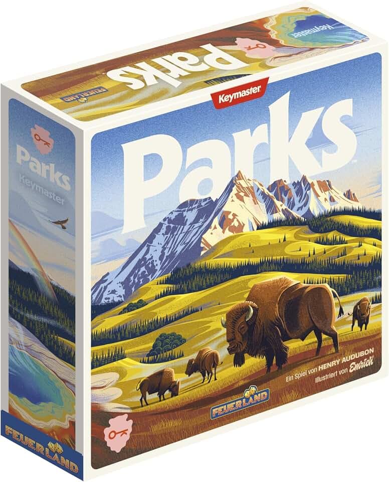 Parks (2. Edition), 26.7 cm x 26.7 cm x 0.1 cm | Bezaubernd illustriertes Gesellschaftsspiel zu US Nationalparks, Überarbeitete Auflage des beliebten Wanderspiels