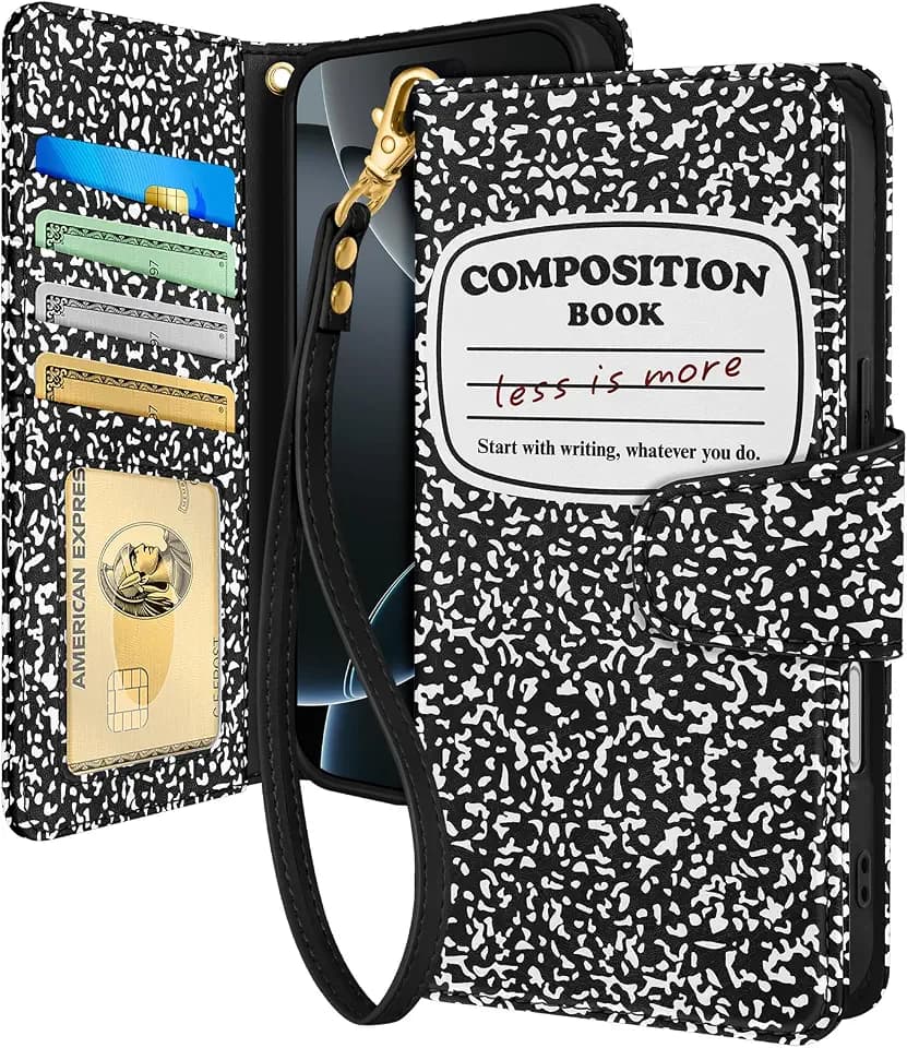 Toycamp for iPhone 16 Pro Wallet Case, Leather Flip Cover, Notebook