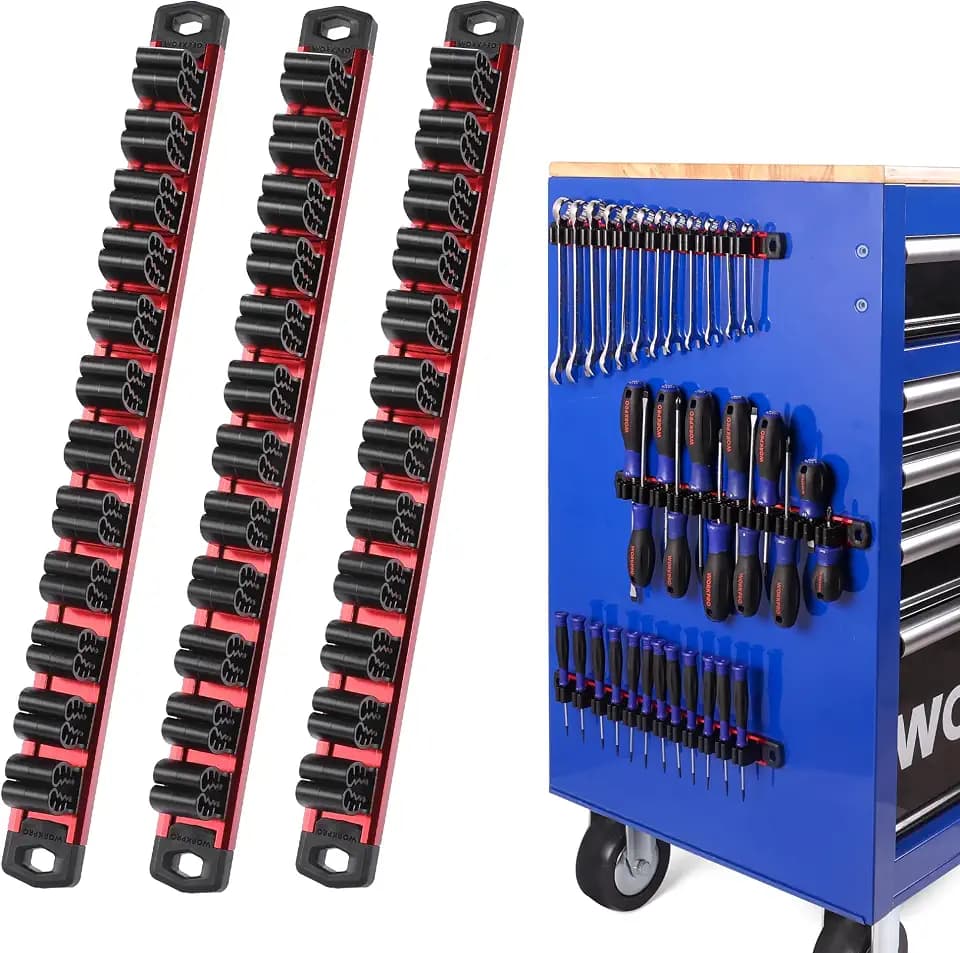 WORKPRO Magnetic Screwdriver and Wrench Organizer Set, 36-Slot Tool Holders