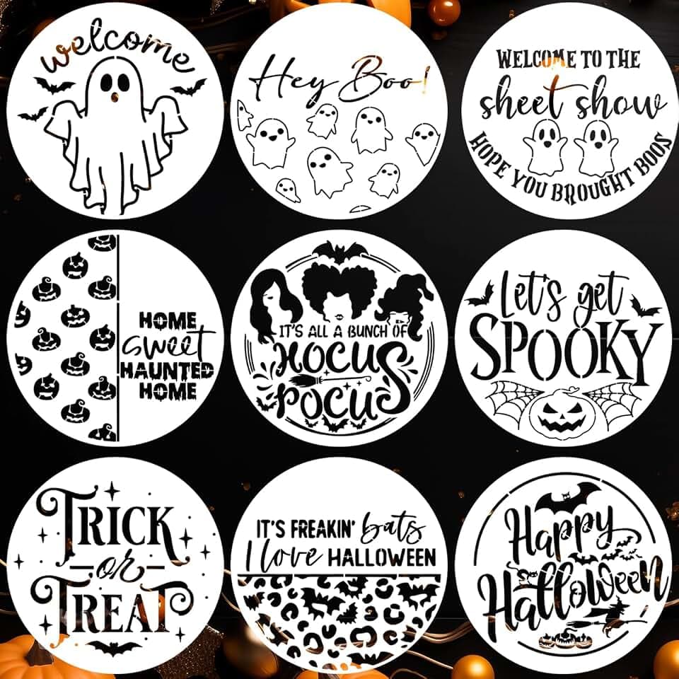 Halloween Stencils for Painting on Wood 12" Halloween Stencil for Crafts