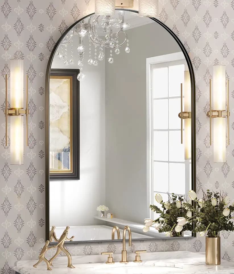 Brightify Arched Mirror, 24 x 36 Inch Black Arch Mirror