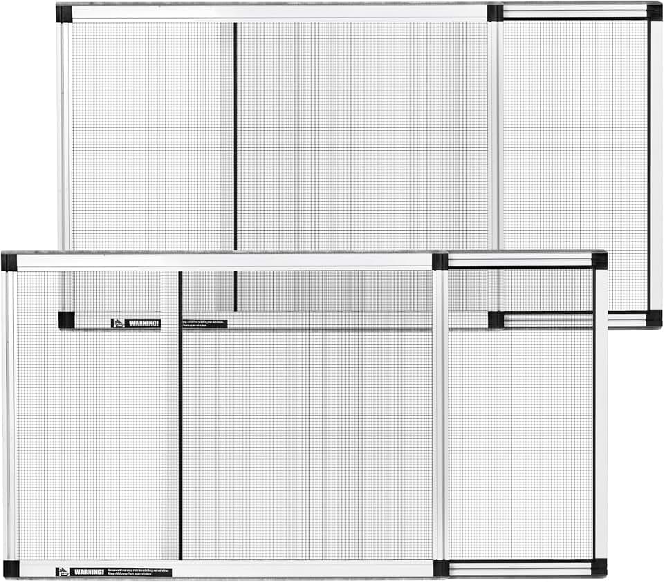 VEVOR Adjustable Window Screen, 15" H x 21" - 40" W, 2 Packs Expandable Windows Screens with Aluminum Frame and Durable Mesh, Horizontal or Convert to Vertical Adjustable Installation, for Home House