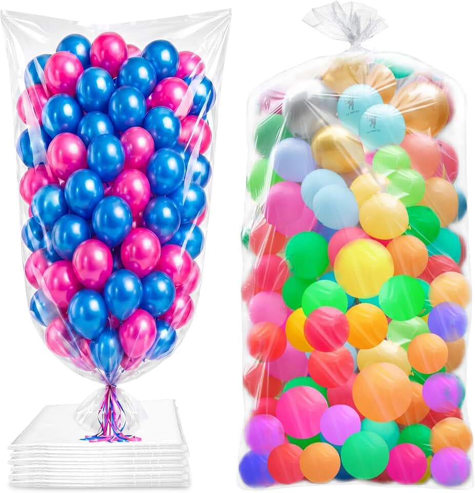 6 Pcs 98.4 x 59 Inches Clear Large Balloon Bags for Transport