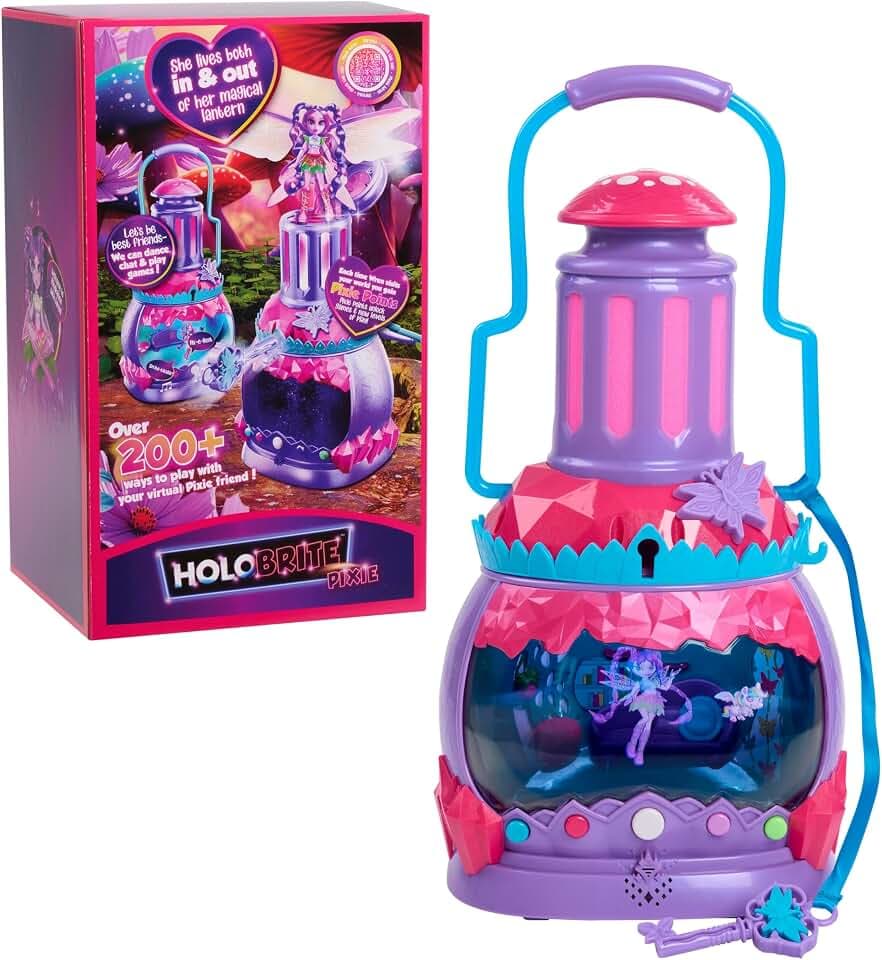 Just Play Holobrite Pixie Lanter, virtuelles Tanzen und interaktive Spiele, inklusive 12,7 cm Pixie-Puppe, über 200 Spielmöglichkeiten