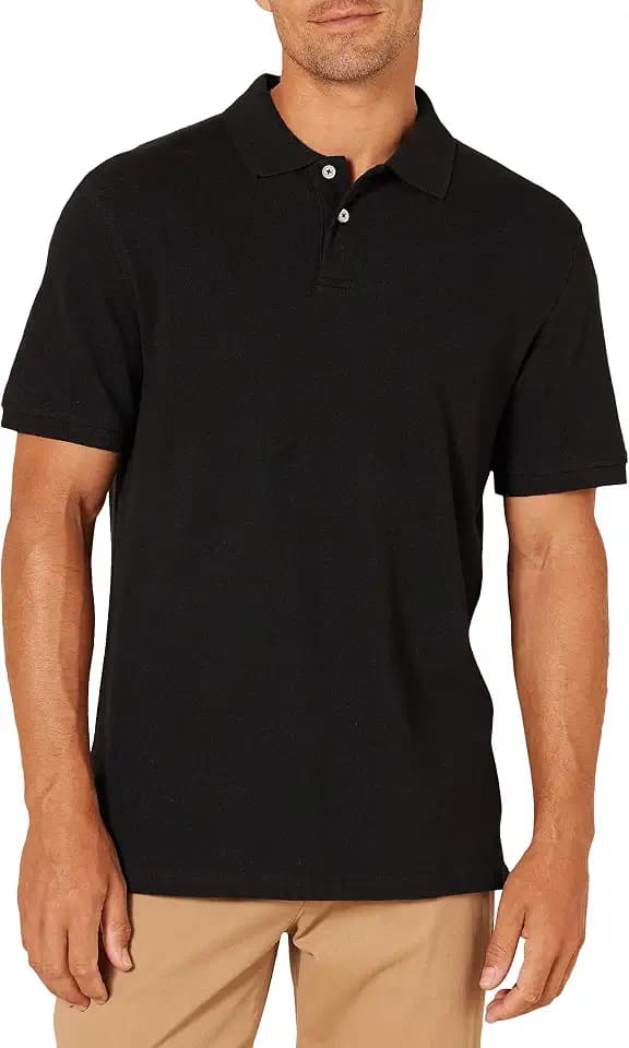Amazon Essentials Men's Short Sleeve Slim-Fit Cotton Pique Polo Shirt, Breathable Collared