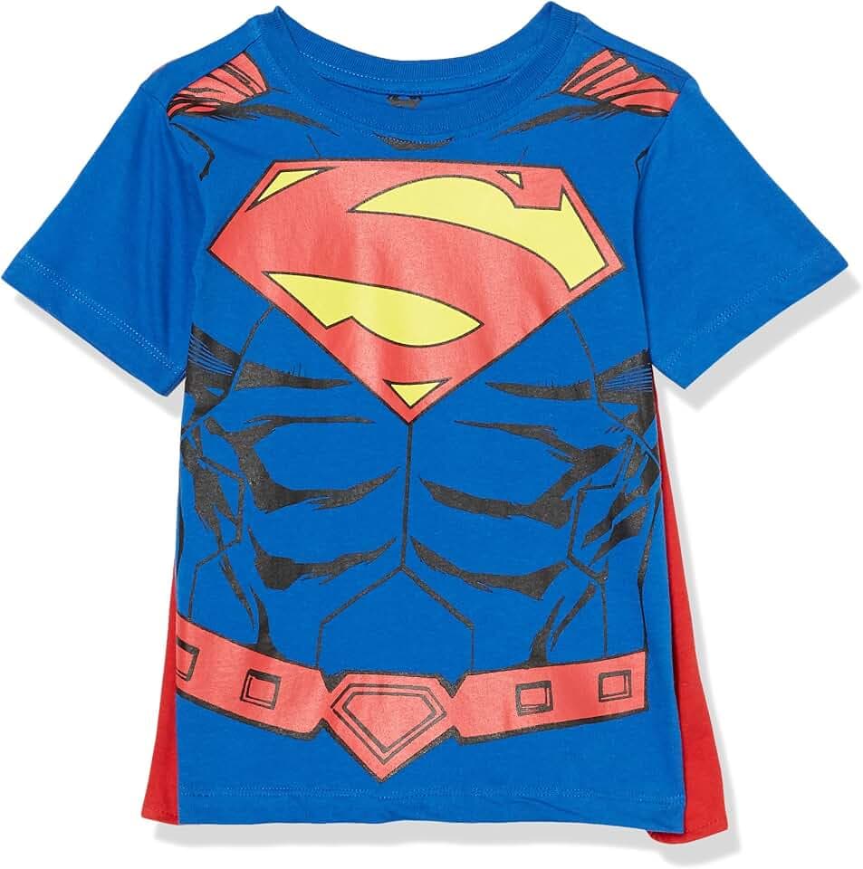 DC Comics Boys' Superman Cosplay Short Sleeve Cape Tee T-Shirt - DC Comics