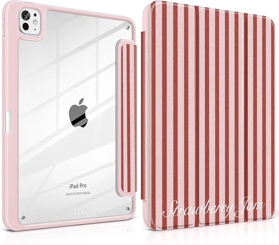 Case for iPad Pro 11 inch M5 2025 /M4 2024, Strawberry Jam Stripe