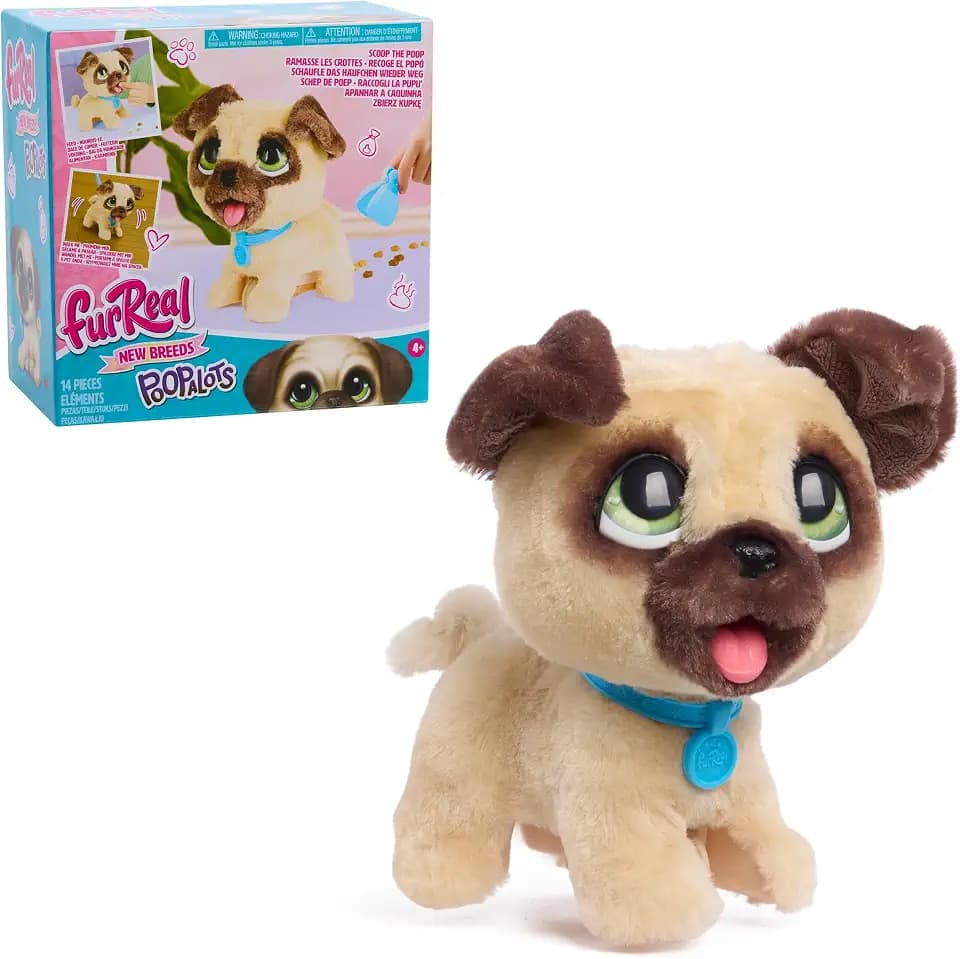 FurReal Poop-a-Lots Pug Interactive Walking Plush Puppy with Leash